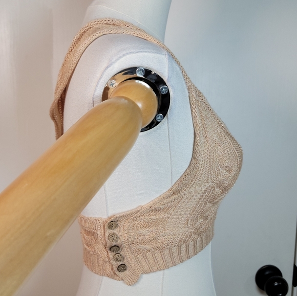 Free People Knit Nude Summer Crop Top Size XS - Picture 4 of 9